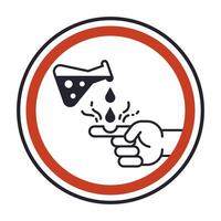 acidic substances that injure a person. dangerous substance. vector