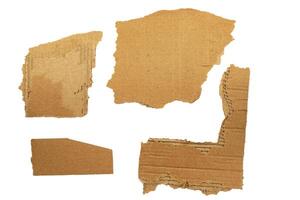 Torn papers set. Elements, isolated on white. photo
