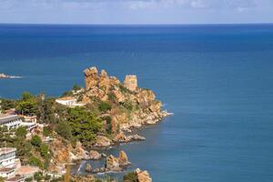The Torre Caldura is the remains of a coastal watch tower built in the 16th century in Cefalu, Sicily photo