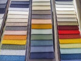 Color palette samples picker of textile fabrics photo