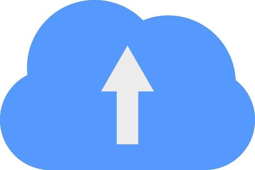 un nube con un flecha señalando arriba vector