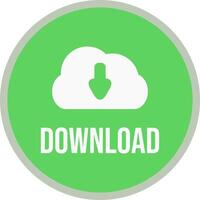 Download button with a cloud icon vector