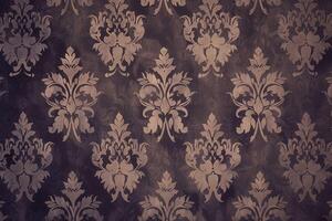 Damask texture background features intricate, symmetrical patterns woven into fabric, often with a rich, luxurious feel photo