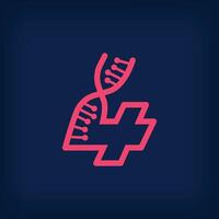 DNA form design from the number 4, Number four logo. Health, science research and laboratory sector. vector