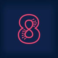 DNA form design from the number 8, Number eight logo. Health, science research and laboratory sector. vector