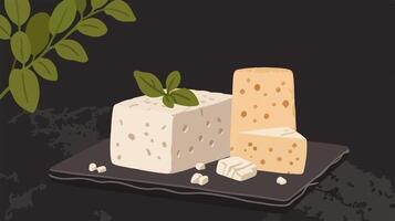 Types of Cheese Illustration vector
