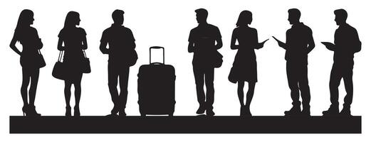 Silhouette of People Set - Minimalist Human Figures in Abstract Design vector