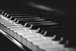 Close up of piano keys highlighting the artistry of music composition and performance photo