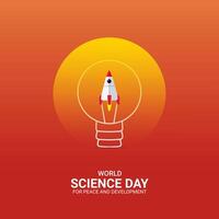 World Science Day for Peace and Development, Science creative social medai post vector