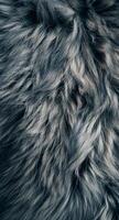 The image features a close-up of fur with a rich texture, showcasing dark gray and blue tones that create a luxurious and cozy appearance, ideal for various artistic uses photo