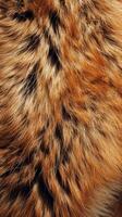 This close-up displays the intricate textures and warm hues of a soft fur coat, highlighting the natural patterns and details that define its beauty photo