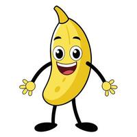 A cartoon banana character with arms and legs vector