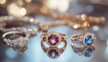 Sparkling Gemstone Rings. photo