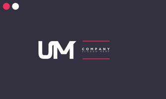 UM Alphabet letters Initials Monogram logo vector