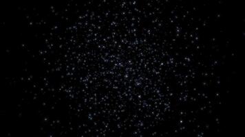 Loop white stars particles falling animation on black abstract background video