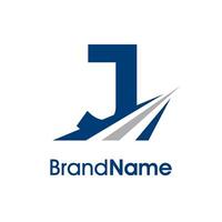 Simple Initial J Road Logo vector