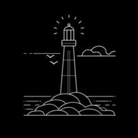 a simple line art of a lighthouse vector