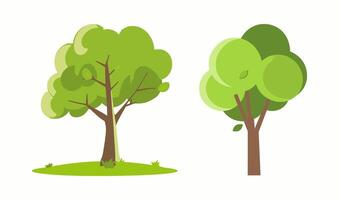 flat design of green tree vector