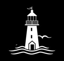 lighthouse on a black background vector