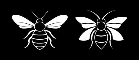 a yellow bee on a black background vector