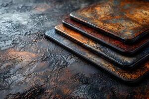 Abstract Industrial Textured Abstract Art Panels for Interior Decoration, Design for Print, Card, Poster photo