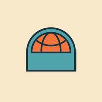 Illustration badge globe retro unique design vector