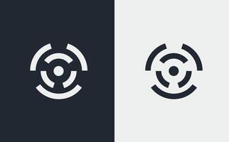 Logo circle outline center with blank background vector