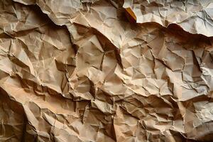Crumpled Brown Paper Texture - Ideal for Backgrounds, Design Elements, and Creative Projects photo
