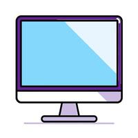 A simple icon of an empty computer monitor vector