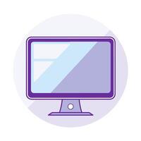 A simple icon of a desktop monitor vector