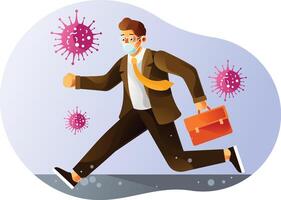 Go to the office in a hurry during a pandemic vector