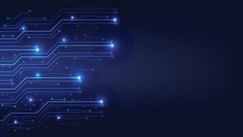abstract technology background with circuit board and blue light vector