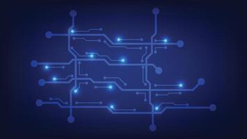 Hi tech circuit board on blue background vector