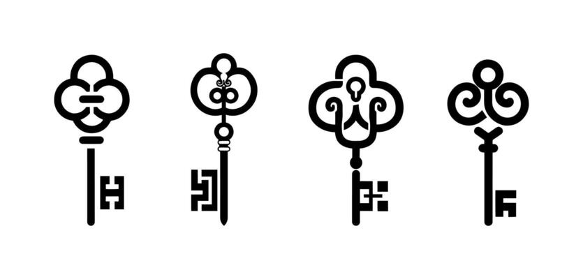 antique key logo on a white background