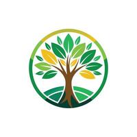 Illustration of a tree with leafs vector