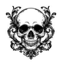 ornate skull with gothic elements vector