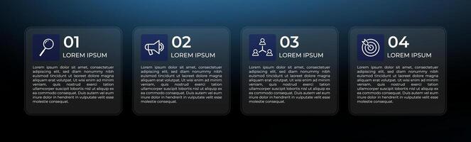 Transparent timeline infographic with four steps vector