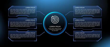Futuristic infographic with transparent charts vector