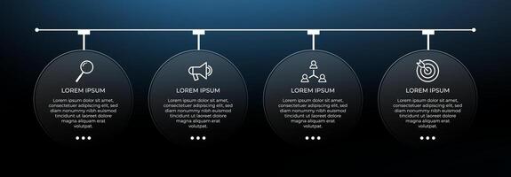 Timeline infographic with four steps vector