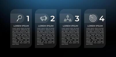 Modern timeline infographic with four steps vector