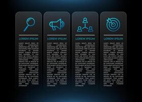 Transparent infographic with four options vector