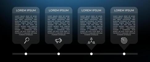 Modern timeline infographic with four steps vector