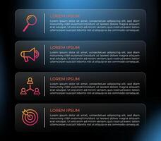 Modern transparent infographic with four options vector
