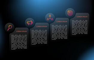 Modern transparent timeline infographic with four steps vector