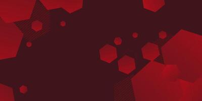 Abstract geometric red background with simple hexagon shapes overlapping. Colorful trendy design. vector