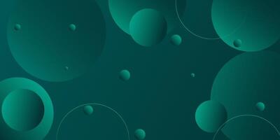 Abstract dark green geometric circle gradient illustration background with 3D look and simple pattern. Cool and luxurious design. vector