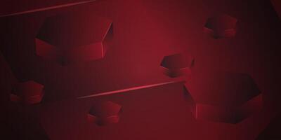 abstract modern hexagon 3d background. dark red background design. eps 10 vector