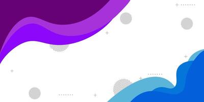 Simple blue and purple geometric business banner design. Creative banner design with wave and line shapes on white background as a template. vector