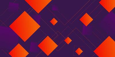 Colorful purple and orange gradient background with square overlapping design. Decorative shadow design with simple style. vector