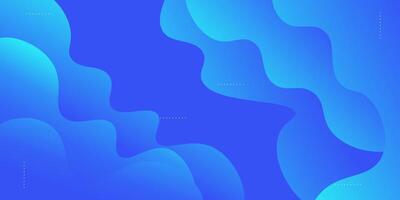 Blue gradient 3D background with bright geometric wave elements. Colorful blue wave design. Simple and elegant concept. vector